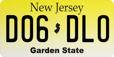 NJ license plate D06DLO