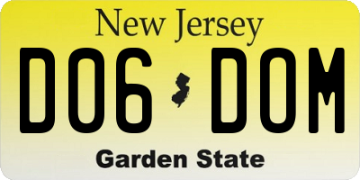 NJ license plate D06DOM