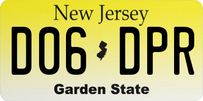 NJ license plate D06DPR