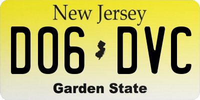 NJ license plate D06DVC
