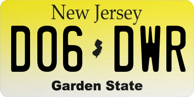NJ license plate D06DWR
