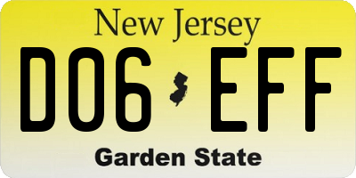 NJ license plate D06EFF