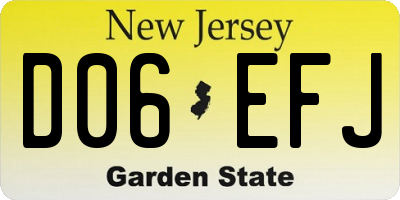 NJ license plate D06EFJ