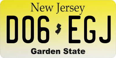 NJ license plate D06EGJ