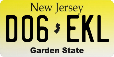 NJ license plate D06EKL