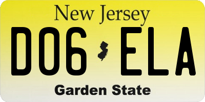 NJ license plate D06ELA