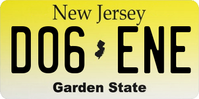 NJ license plate D06ENE