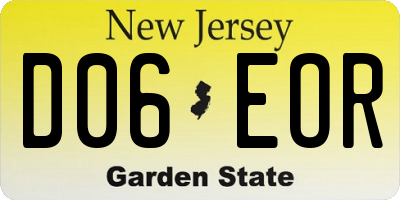 NJ license plate D06EOR