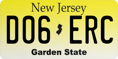 NJ license plate D06ERC