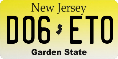 NJ license plate D06ETO