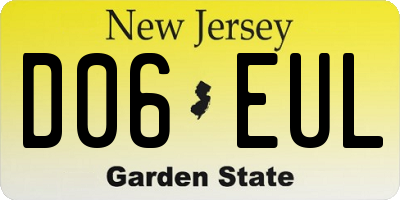 NJ license plate D06EUL