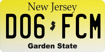 NJ license plate D06FCM
