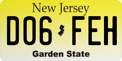 NJ license plate D06FEH