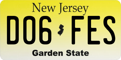NJ license plate D06FES
