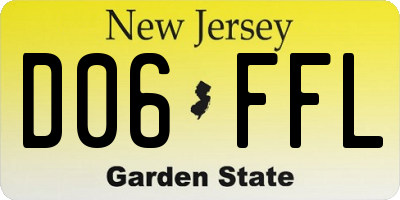 NJ license plate D06FFL