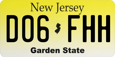 NJ license plate D06FHH