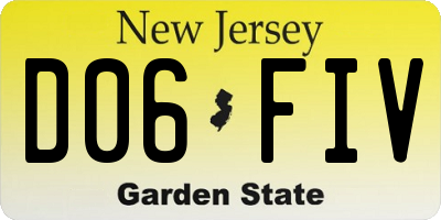 NJ license plate D06FIV