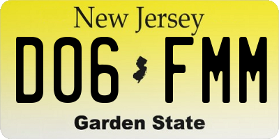 NJ license plate D06FMM