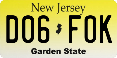 NJ license plate D06FOK