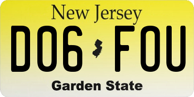 NJ license plate D06FOU
