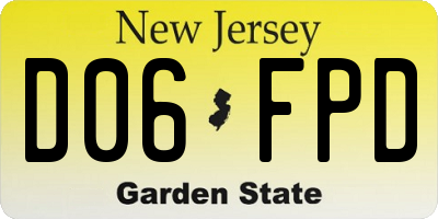 NJ license plate D06FPD