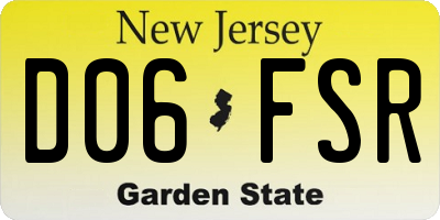 NJ license plate D06FSR