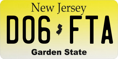 NJ license plate D06FTA