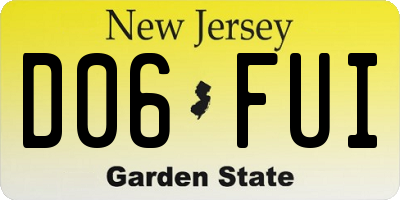 NJ license plate D06FUI