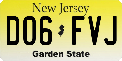 NJ license plate D06FVJ