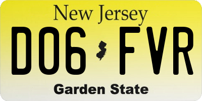 NJ license plate D06FVR