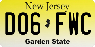 NJ license plate D06FWC