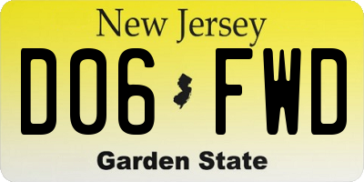 NJ license plate D06FWD