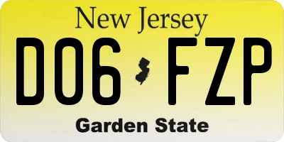 NJ license plate D06FZP