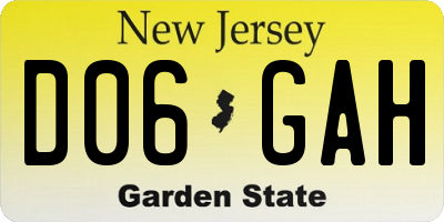 NJ license plate D06GAH