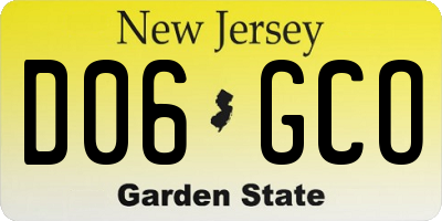 NJ license plate D06GCO