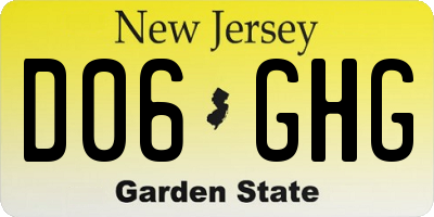 NJ license plate D06GHG