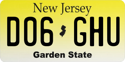 NJ license plate D06GHU