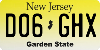 NJ license plate D06GHX