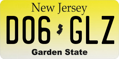 NJ license plate D06GLZ