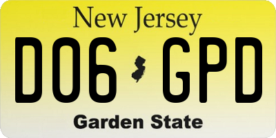 NJ license plate D06GPD
