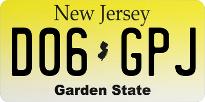 NJ license plate D06GPJ