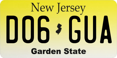 NJ license plate D06GUA