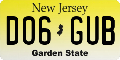 NJ license plate D06GUB