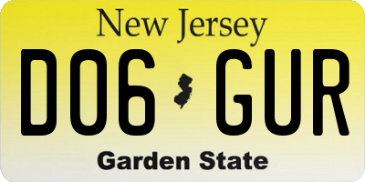 NJ license plate D06GUR