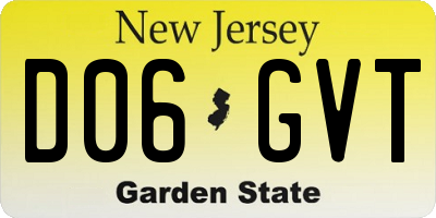 NJ license plate D06GVT