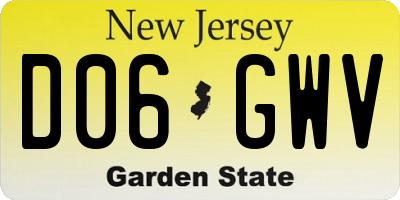 NJ license plate D06GWV