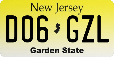 NJ license plate D06GZL