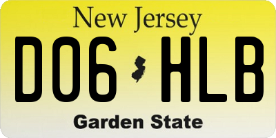 NJ license plate D06HLB