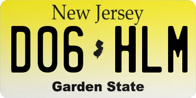 NJ license plate D06HLM