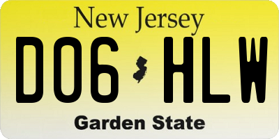 NJ license plate D06HLW
